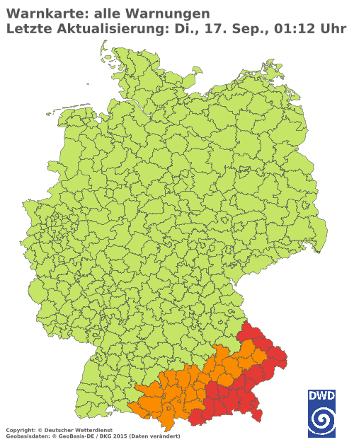 Aktuelle Wetterwarnungen für  Berlin