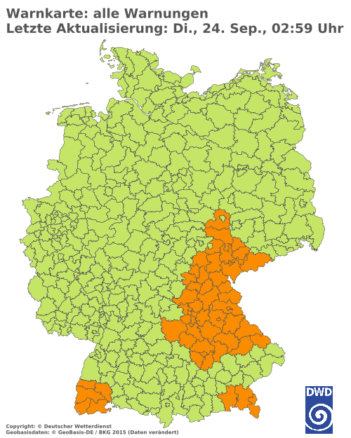 Aktuelle Wetterwarnungen für  Berlin