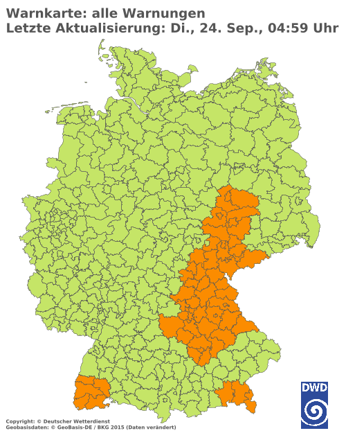 Aktuelle Wetterwarnungen für  Berlin