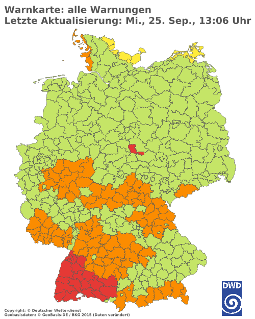 Aktuelle Wetterwarnungen für  Berlin