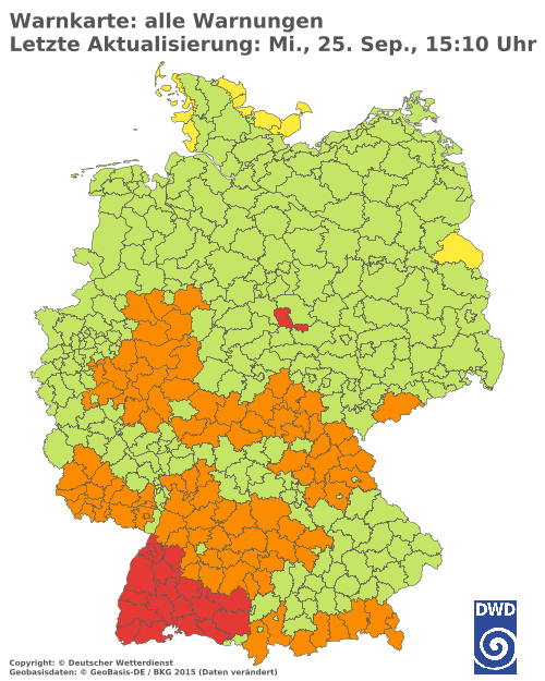 Aktuelle Wetterwarnungen für  Berlin