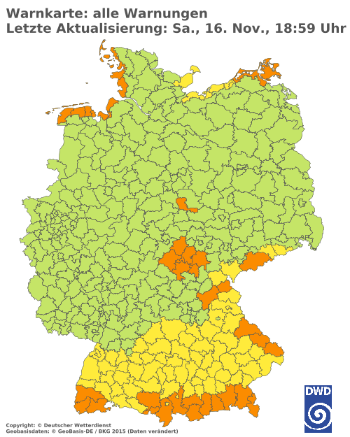 Aktuelle Wetterwarnungen für  Berlin