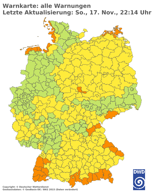 Aktuelle Wetterwarnungen für  Berlin