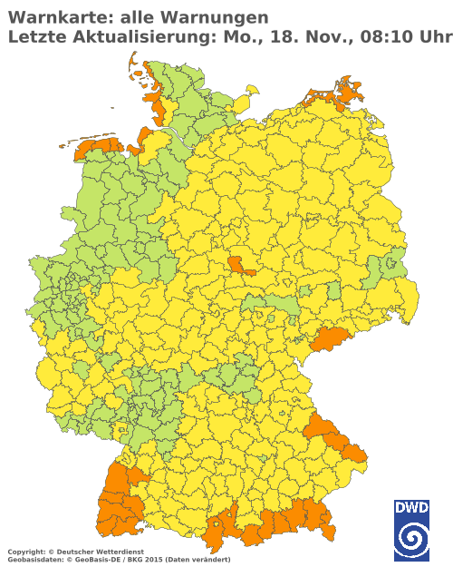 Aktuelle Wetterwarnungen für  Berlin