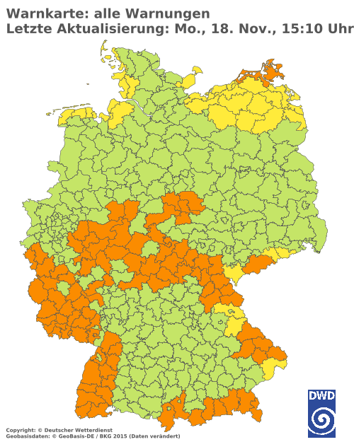 Aktuelle Wetterwarnungen für  Berlin