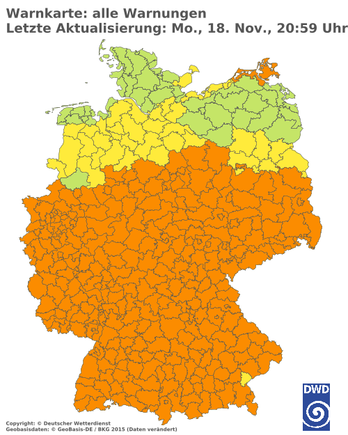 Aktuelle Wetterwarnungen für  Berlin