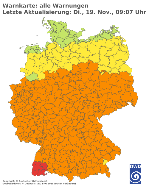 Aktuelle Wetterwarnungen für  Berlin