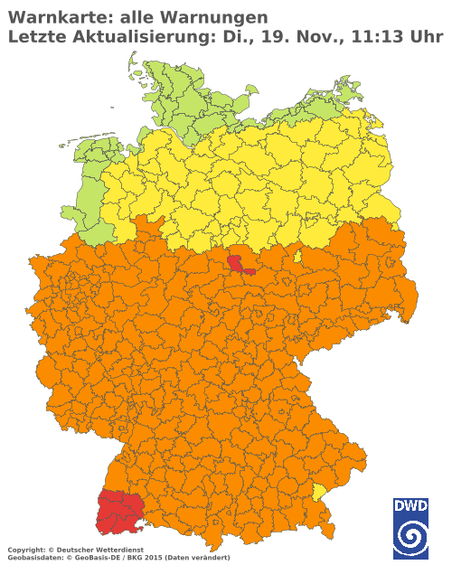 Aktuelle Wetterwarnungen für  Berlin