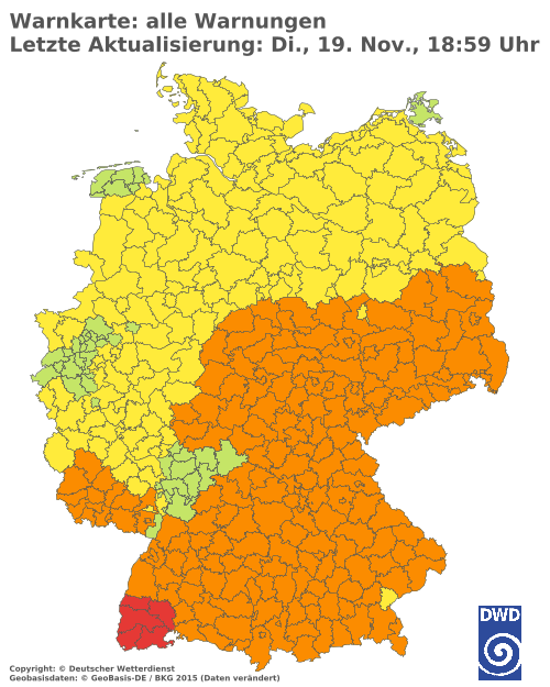 Aktuelle Wetterwarnungen für  Berlin