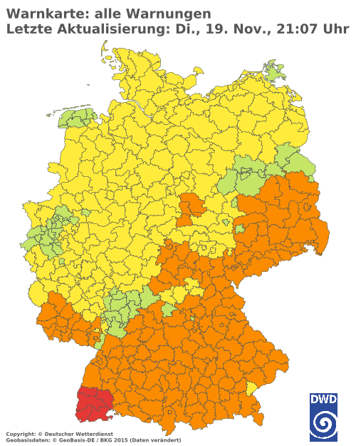 Aktuelle Wetterwarnungen für  Berlin