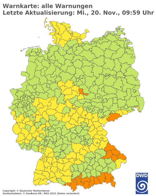 Aktuelle Wetterwarnungen für  Berlin