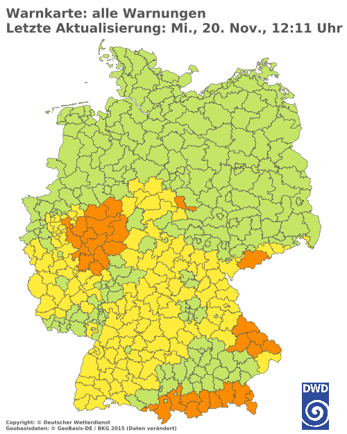 Aktuelle Wetterwarnungen für  Berlin