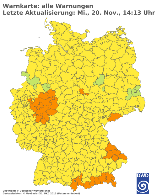 Aktuelle Wetterwarnungen für  Berlin