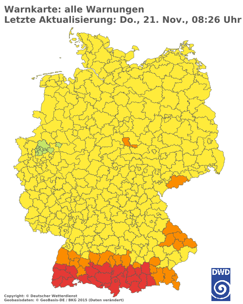 Aktuelle Wetterwarnungen für  Berlin