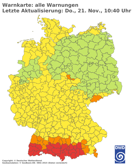 Aktuelle Wetterwarnungen für  Berlin