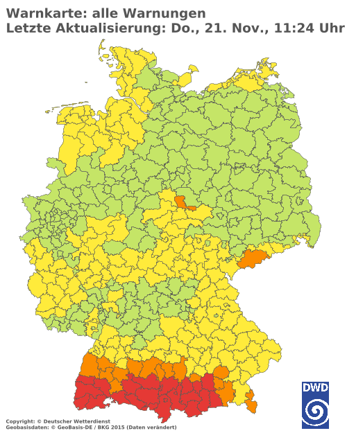 Aktuelle Wetterwarnungen für  Berlin