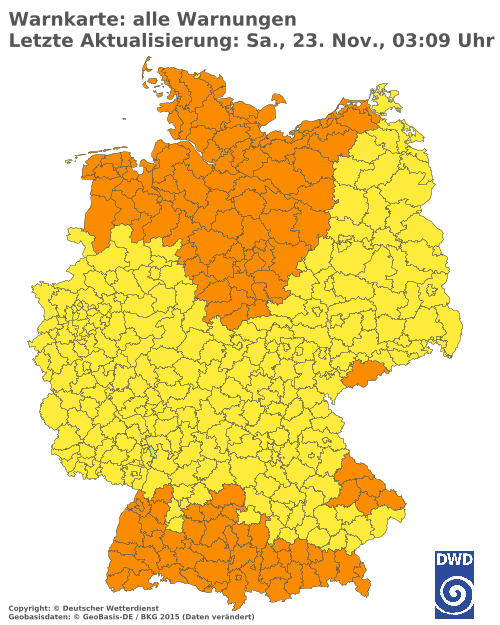 Aktuelle Wetterwarnungen für  Berlin